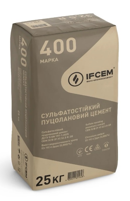 Цемент IFCEM CEM IV/B (P-V) 32,5 R-SR(ПЦ IV/Б-400Р-Н 25 кг)